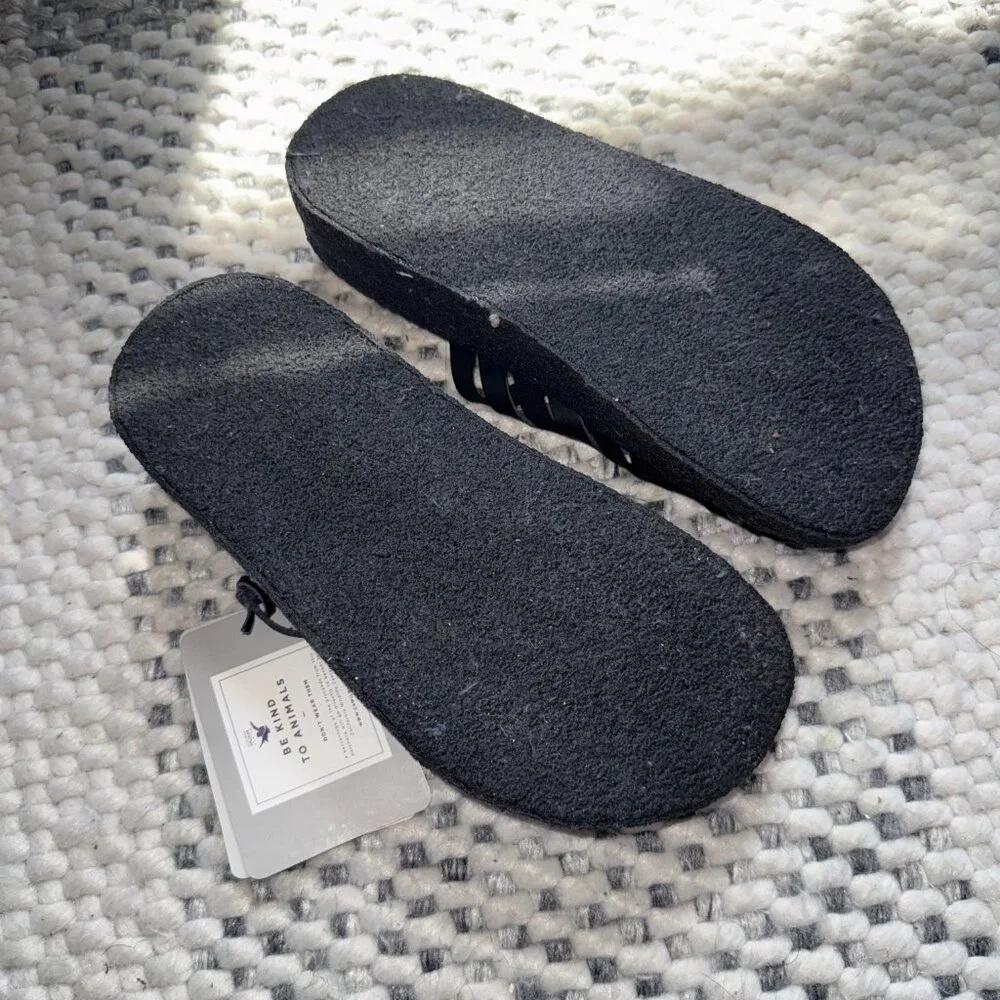 Malibu Leather Colony Slides Women Black Size 7 - Picture 3 of 3